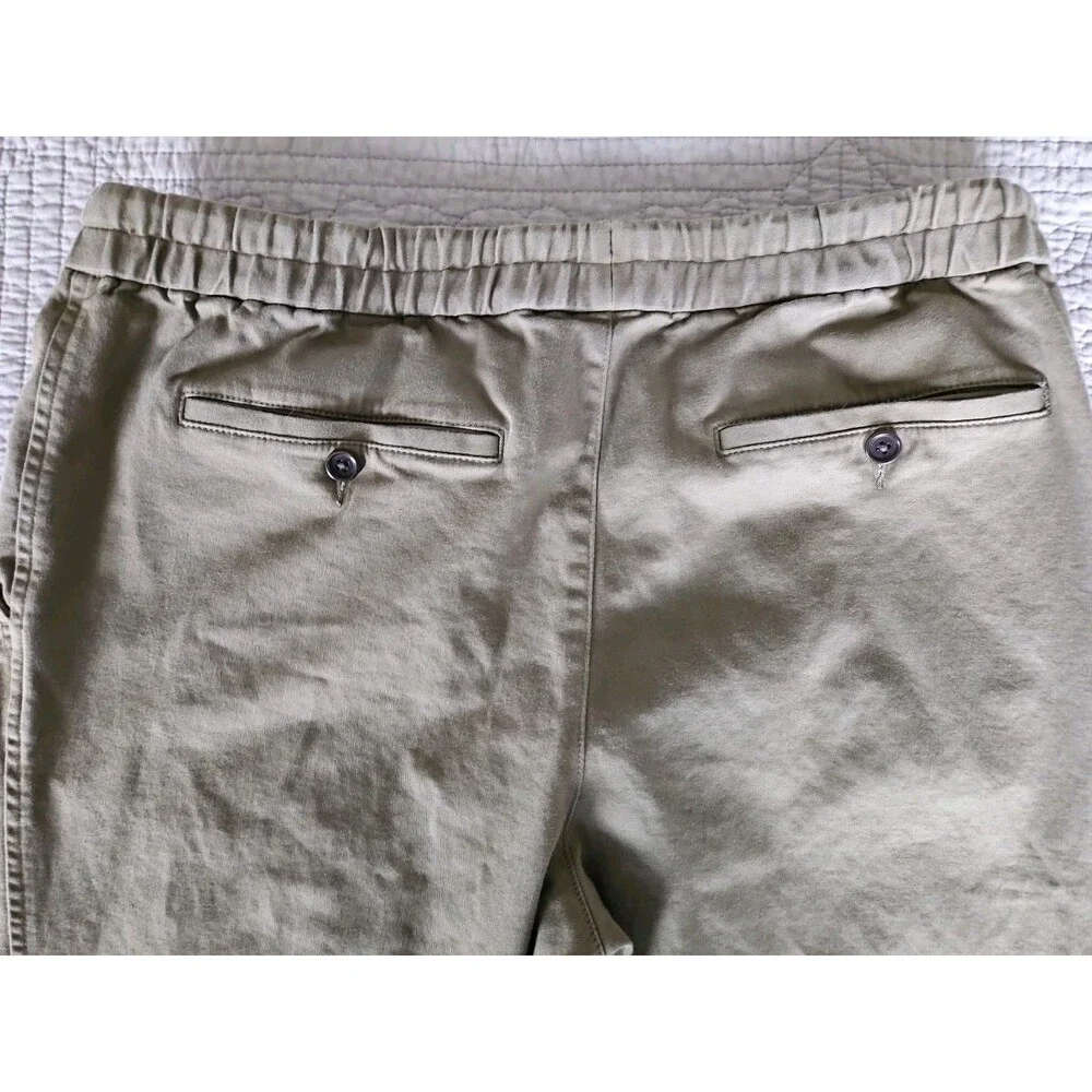 Banana Republic Traveler Jogger Pant Mens Large Olive Green Relaxed Tapered Fit